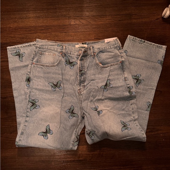 PacSun Denim - PacSun Light Blue Butterfly Boyfriend Jeans